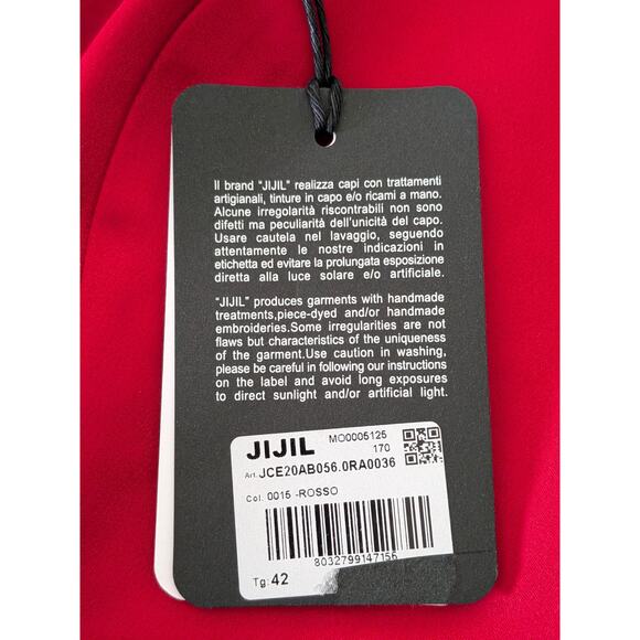 JIJIL Red Satin Blazer Mini Dress IT 42 US 6 Italian Designer Cocktail Evening - Picture 6 of 9